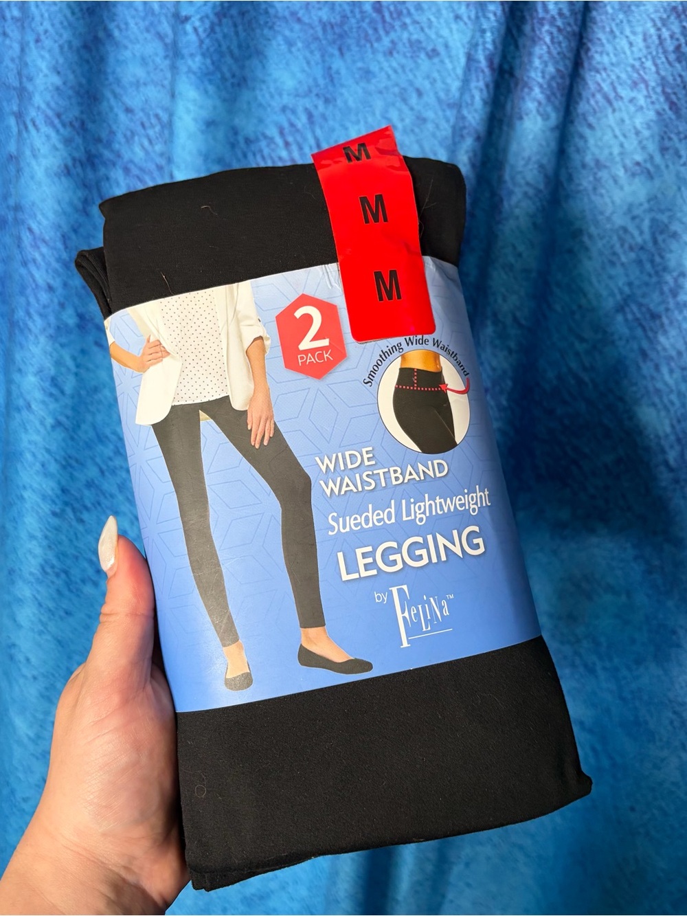 Felina Black Sueded Lightweight Leggings - 2 Pack